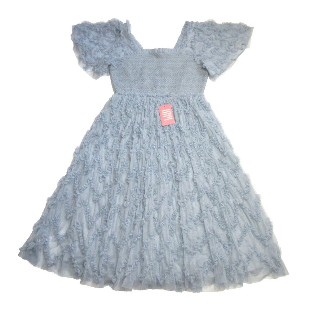 NWT Ivy City Co. Cloud Nine Midi in Powder Blue Ruffle Tulle Smocked Dress XL